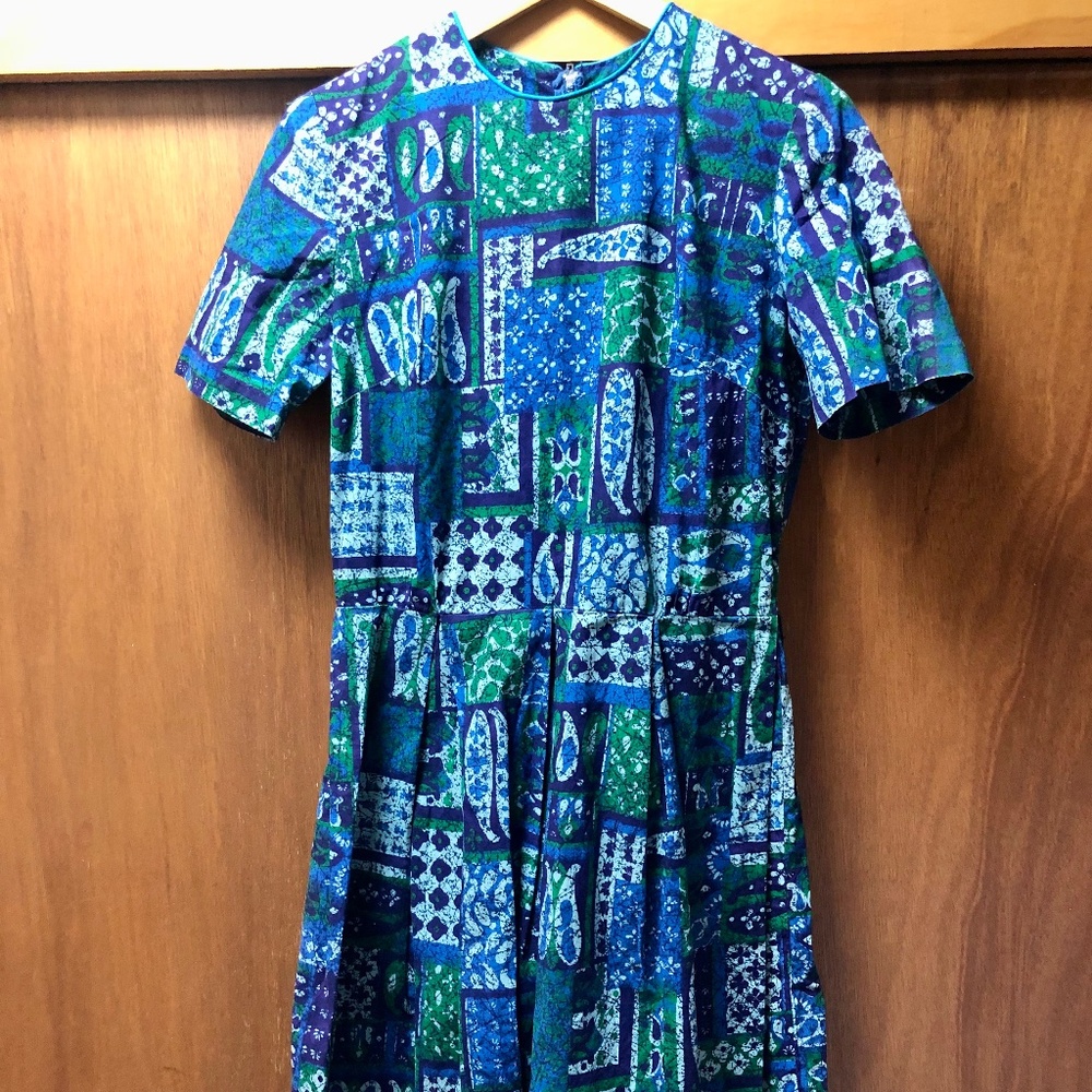 Vintage 60s Paisley Dress